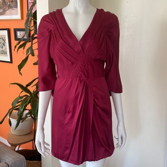 BCBGMAXAZRIA Runway Berry Pink Mini Dress Size 2 - Picture 3 of 12